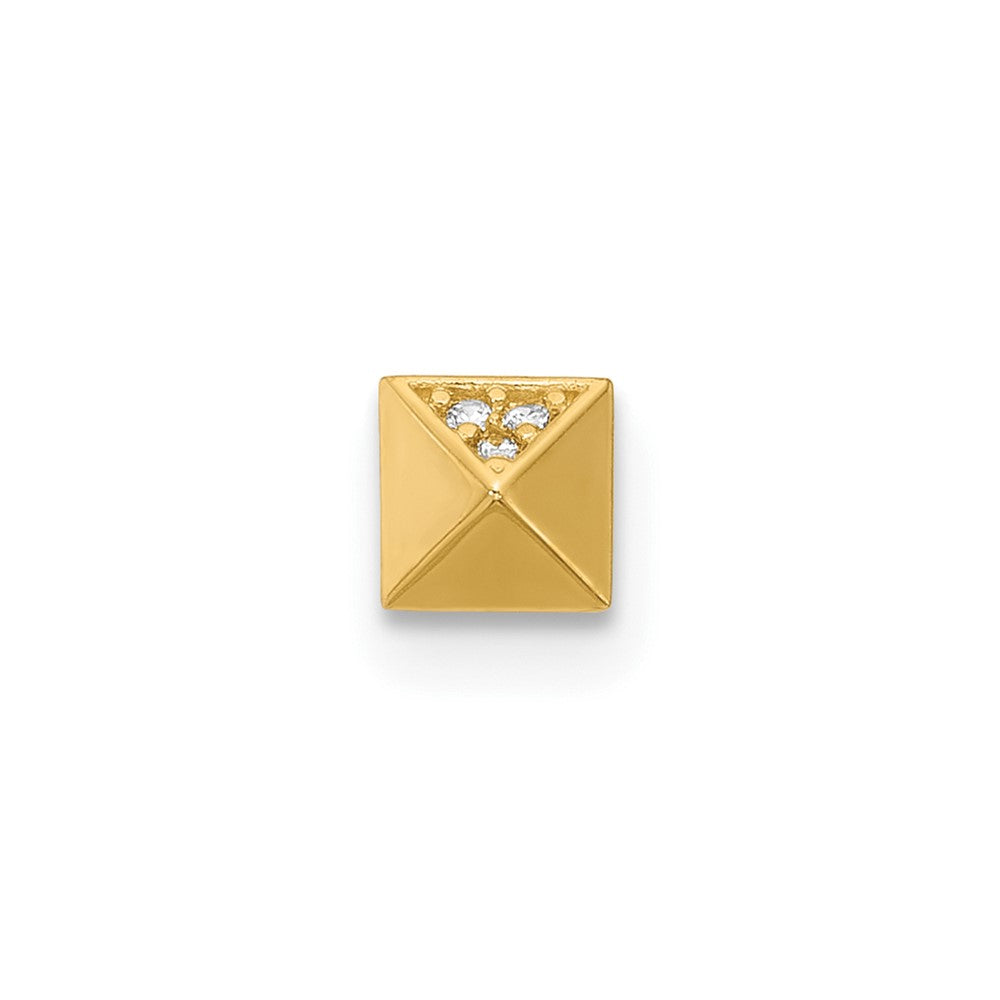 14k 22 Gauge Polished CZ Nose Stud