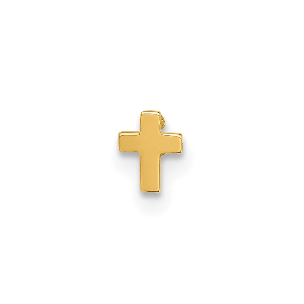 14K 22 Gauge Polished Cross Nose Stud