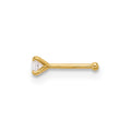 14k 22 Gauge Polished 2.5mm CZ Nose Stud