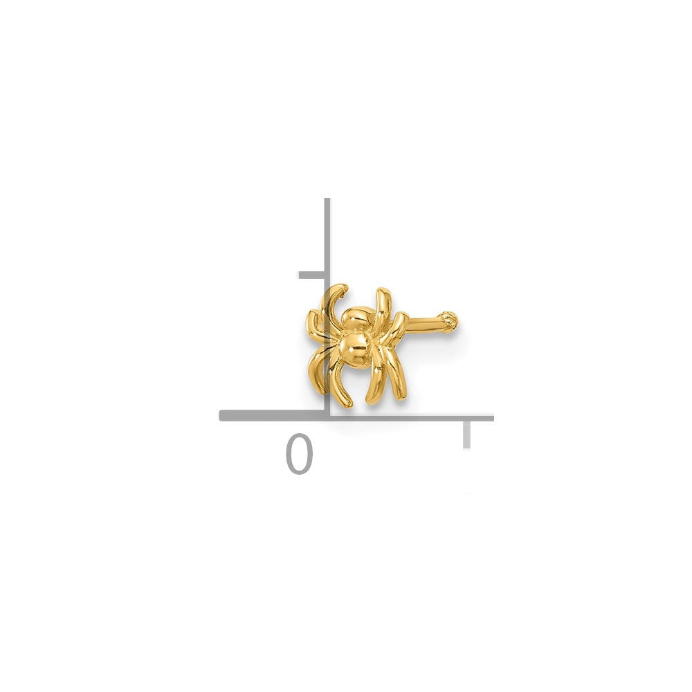 14k 22 Gauge Polished Spider Nose Stud