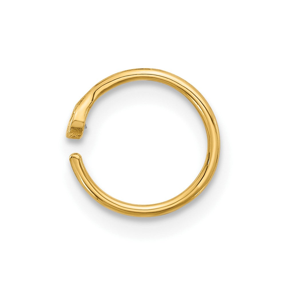 14K 20 Gauge Polished CZ Nose Ring