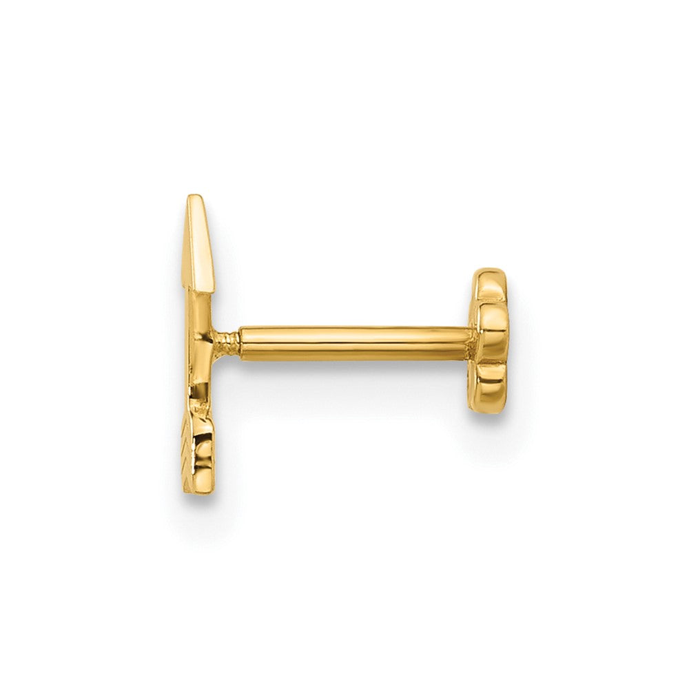 14K 18 Gauge Polished Arrow Cartilage Body Jewelry