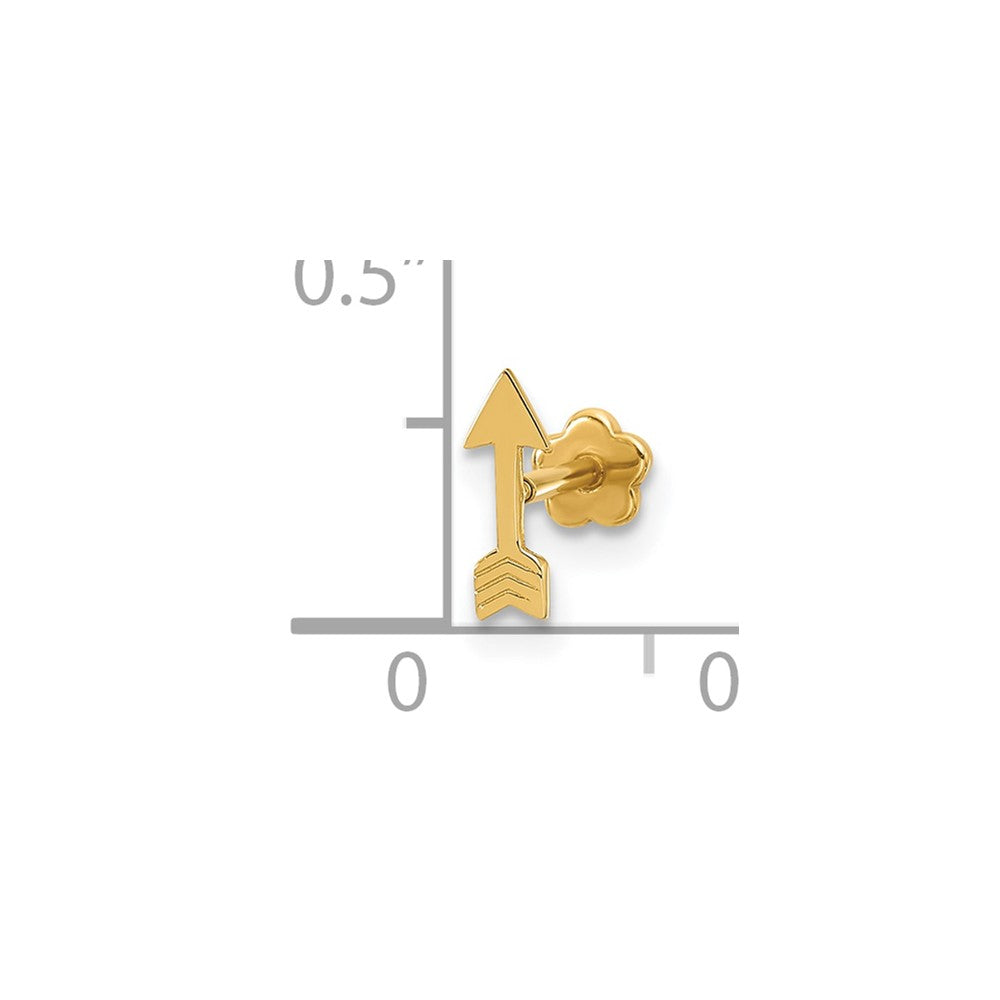 14K 18 Gauge Polished Arrow Cartilage Body Jewelry