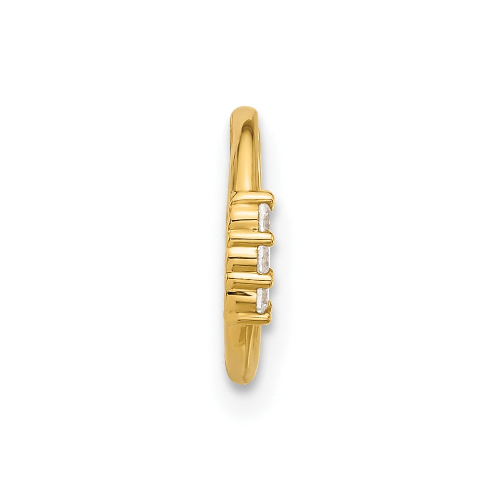 14K 16 Gauge Polished CZ Hinged Cartilage Ring