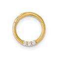 14K 16 Gauge Polished CZ Hinged Cartilage Ring
