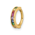 14k 16 Gauge Polished Rainbow CZ Hinged Cartilage Ring