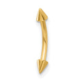 14K 16 Gauge Polished Spiked Eyebrow Ring