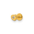 14K Polished Heart CZ 16 Gauge Labret Stud