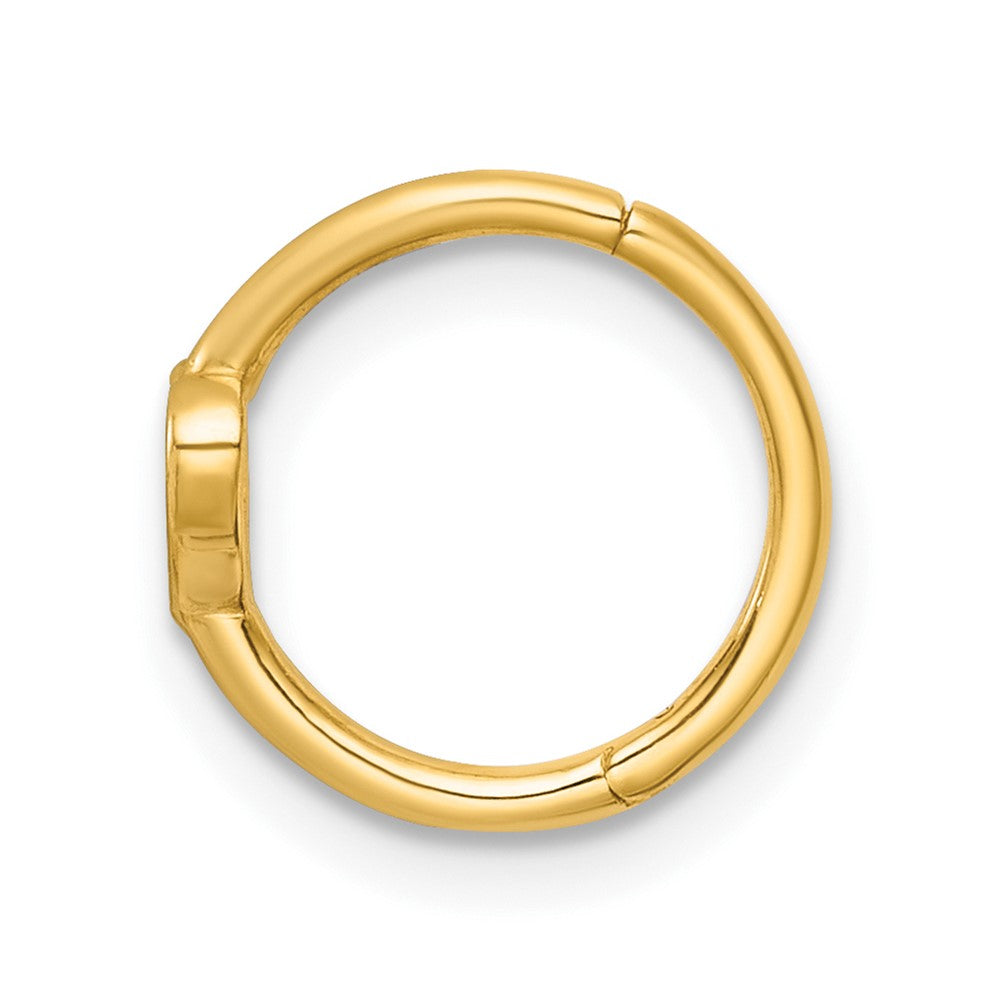 14k 16 Gauge Polished Open Heart 10.0mm Hinged Cartilage Ring