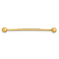 14k 16 Gauge Polished CZ Industrial Bar