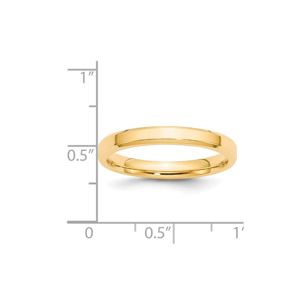 14KY 3mm Bevel Edge Comfort Fit Band