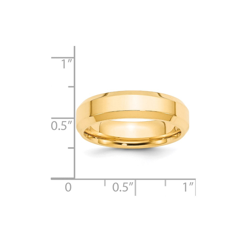 14KY 6mm Bevel Edge Comfort Fit Band