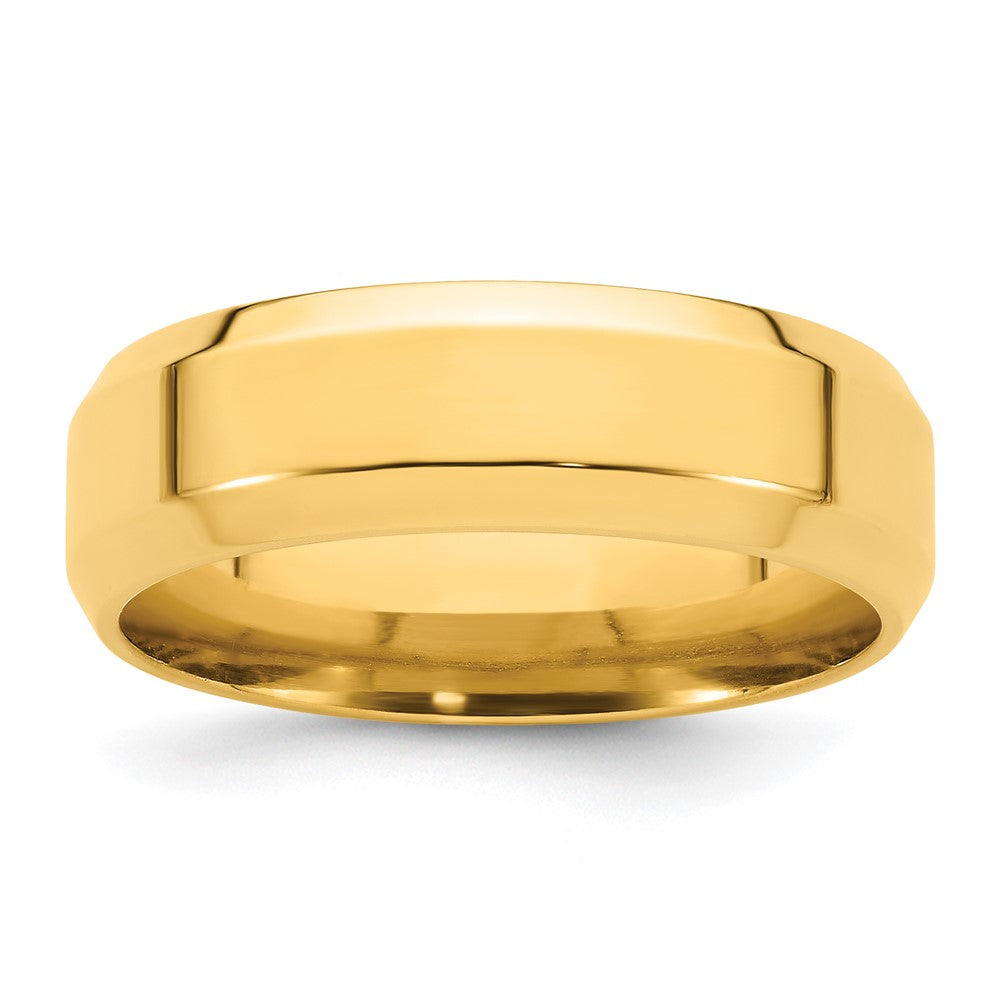 14KY 7mm Bevel Edge Comfort Fit Band