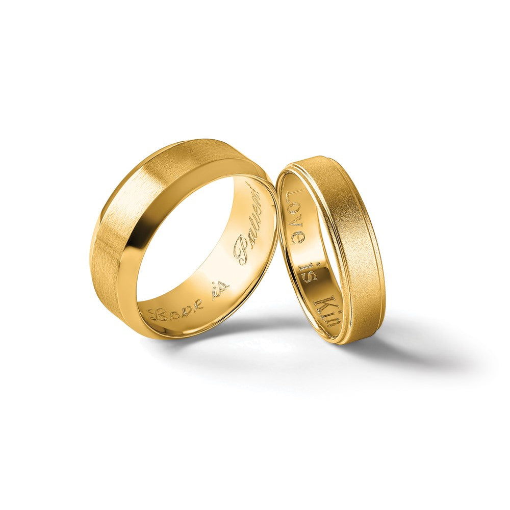 14KY 8mm Bevel Edge Comfort Fit Band