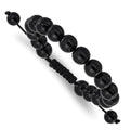 Onyx Bead Polyester Black Cord Bolo Adjustable Bracelet