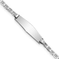 14K WG Soft Diamond Shape Anchor Link ID Bracelet