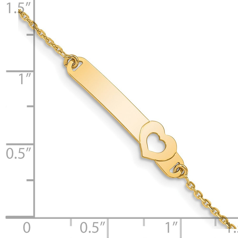 14K Children's Polished Heart w/1in ext. ID Bracelet
