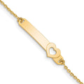 14K Children's Polished Heart w/1in ext. ID Bracelet
