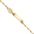 14K Polished Miraculous Medal Children's ID Bracelet