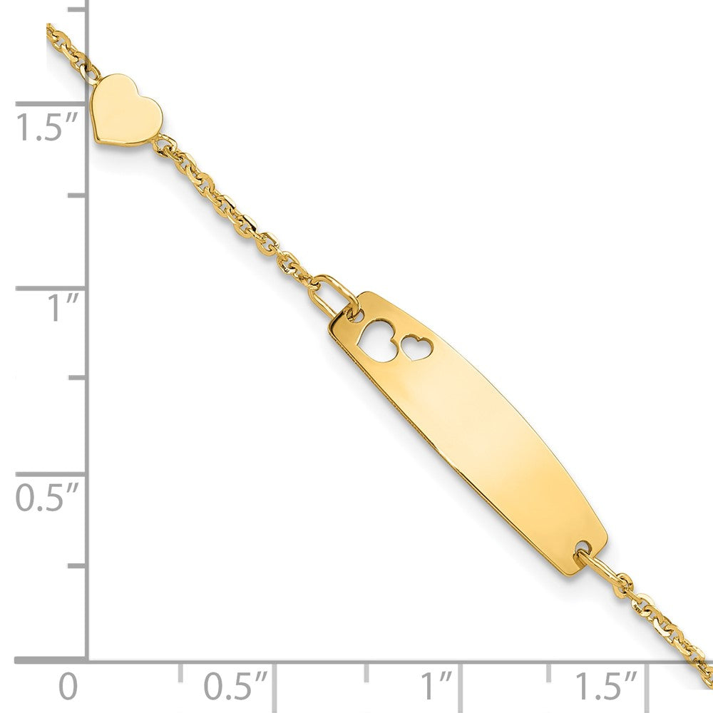 14K Polished Heart Children's ID Bracelet