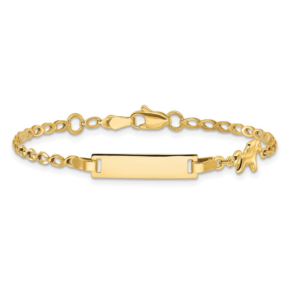 14K Polished Horse / Pony Children's ID Bracelet