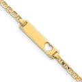 14k Cut-out Heart Anchor Link ID Bracelet