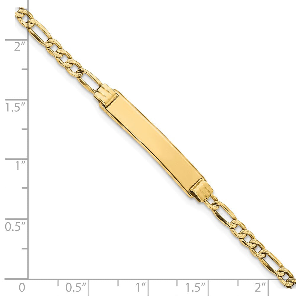 14k w/Rhodium Children's Pavé Curb Link ID Bracelet