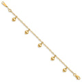 14K Child's Puffed Heart Charm Bracelet