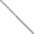14K White Gold Polished Diamond Fancy Link with 1in ext. Bracelet