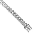 14K White Gold Polished Diamond Fancy Curb Bracelet