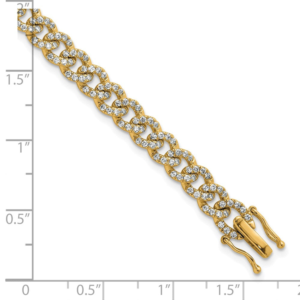 14K Polished Diamond Fancy Curb Bracelet
