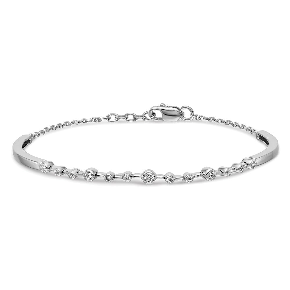 14k White Gold Diamond Bangle Bracelet