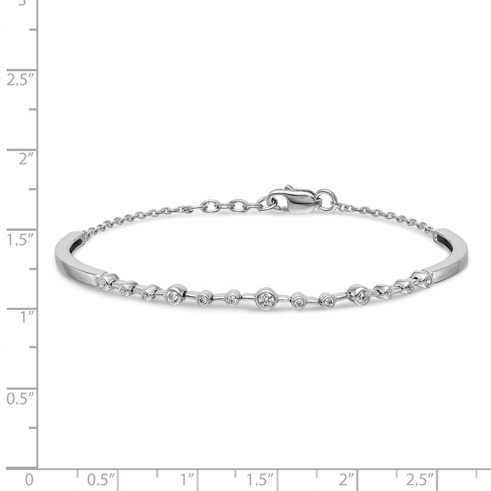 14k White Gold Diamond Bangle Bracelet