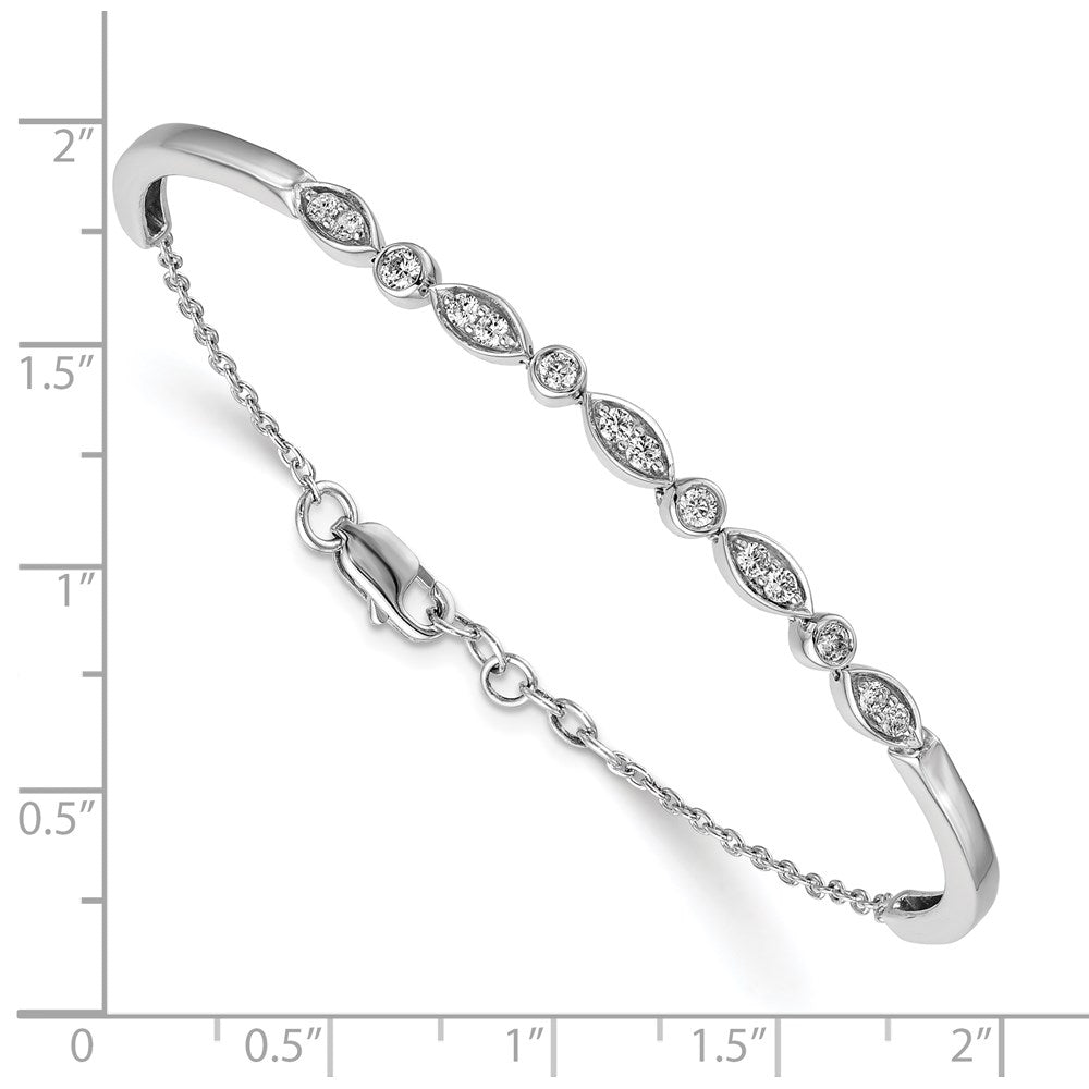 14k White Gold Diamond Bangle Bracelet
