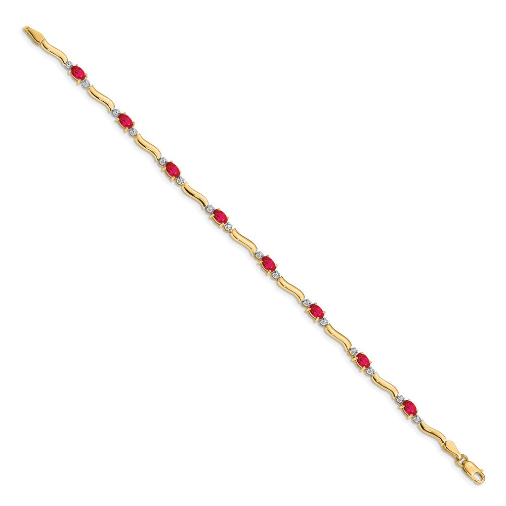 14k Diamond and Ruby Bracelet