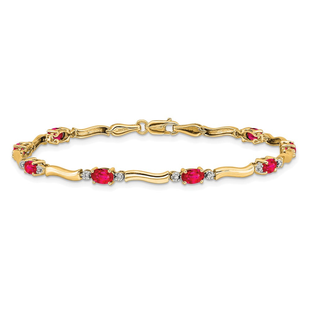 14k Diamond and Ruby Bracelet