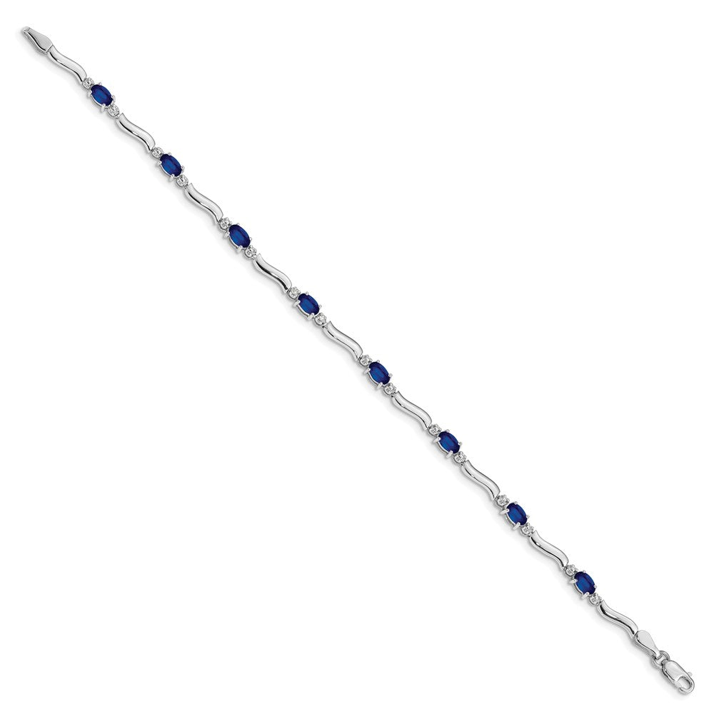 14k White Gold Diamond and Sapphire Bracelet