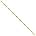 10k Diamond and Oval Emerald Bracelet