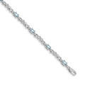 14k White Gold Diamond and Aquamarine Bracelet
