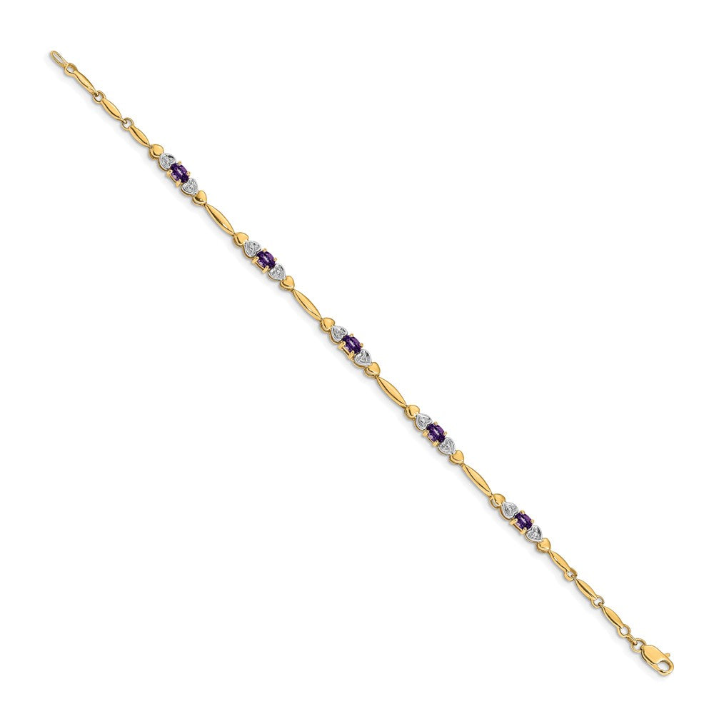 14k Diamond and Amethyst Bracelet