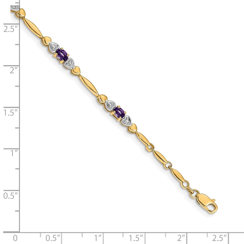 14k Diamond and Amethyst Bracelet