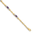 14k Diamond and Amethyst Bracelet