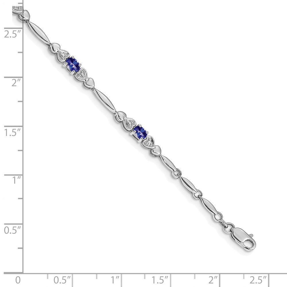 14k White Gold Diamond and Tanzanite Bracelet
