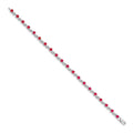 14k White Gold Ruby Bracelet