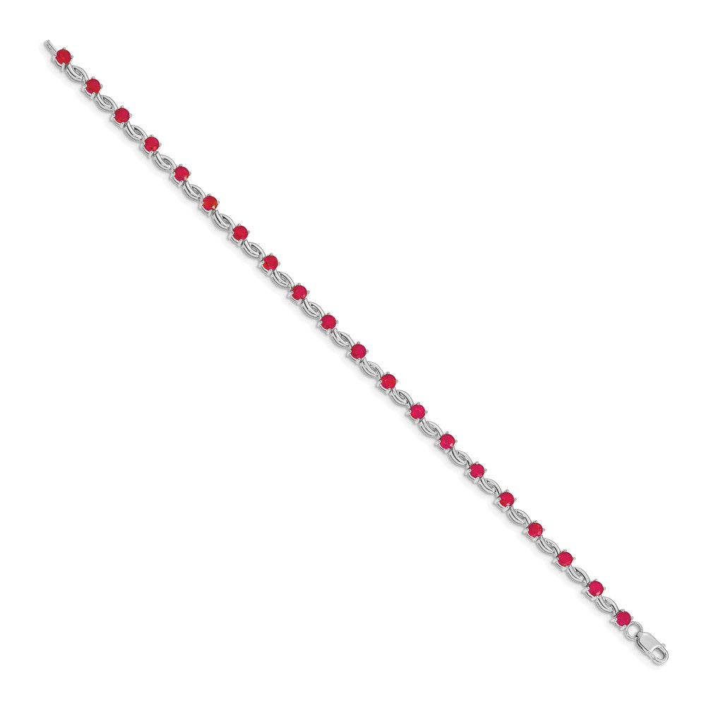 14k White Gold Ruby Bracelet