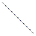 10k White Gold Diamond and Sapphire Bracelet