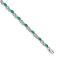 10k White Diamond and Emerald Infinity Bracelet
