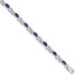 14k White Gold Diamond and Sapphire Infinity Bracelet