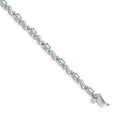 14k White Gold Diamond and Aquamarine Bracelet