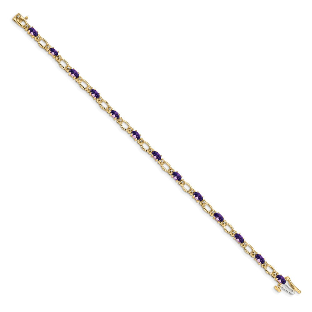 14k Diamond and Amethyst Bracelet
